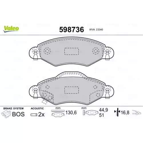 VALEO Ön Fren Balatası Tk 598736