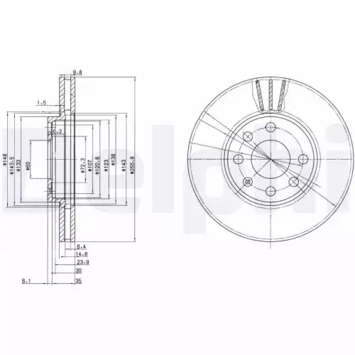 DELPHI Ön Fren Diski Havalı Karbon Kaplamalı BG3404C