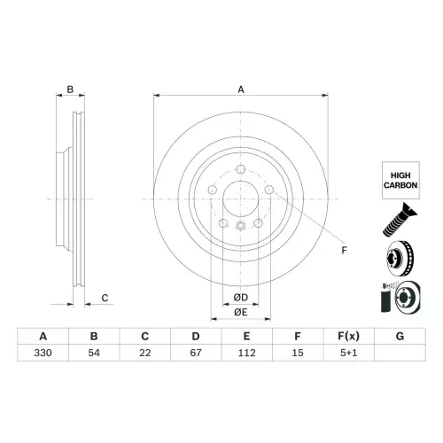 BOSCH Fren Diski Arka Adet 0986479E97