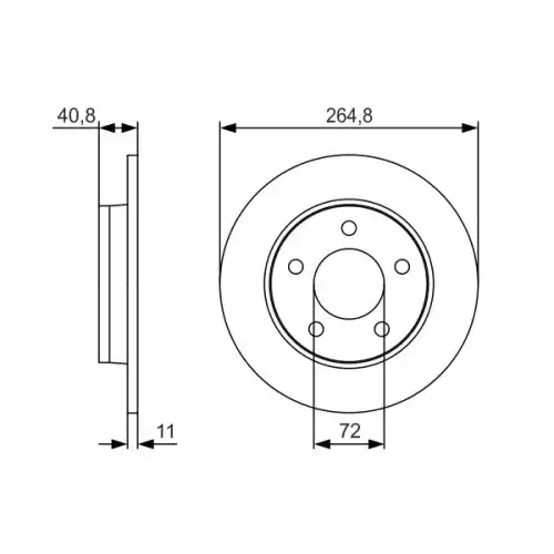 BOSCH Arka Fren Diski Düz Takım 0986479S50