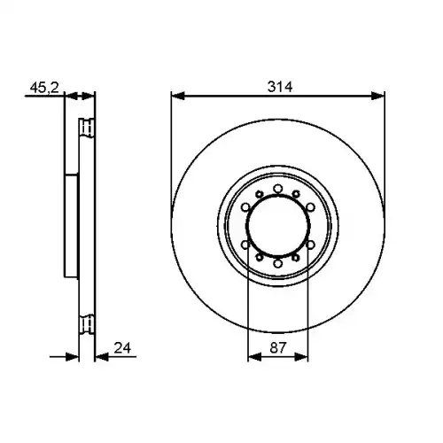 BOSCH Fren Diski Havalı Ön 314 6 0986479469