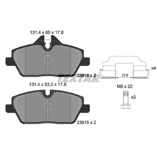 TEXTAR Ön Fren Balatası Tk 2391601