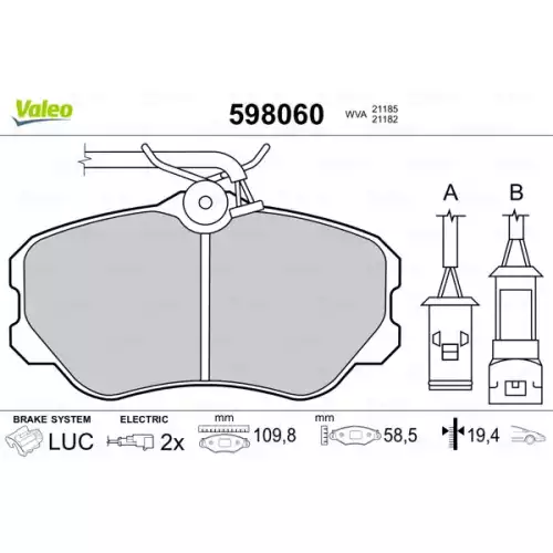 VALEO Ön Fren Balatası Tk Fişli 598060