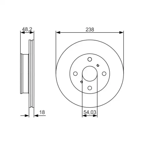 BOSCH Fren Diski Havalı Ön 238Mm 0986479R75