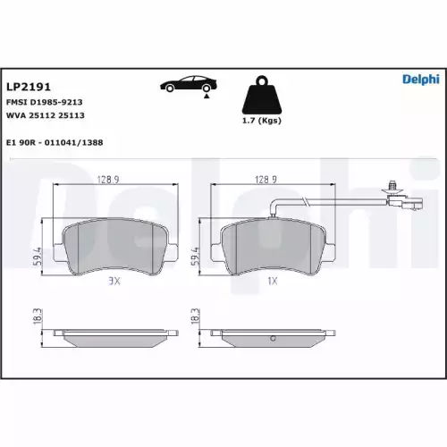 DELPHI Arka Fren Balatası Tk LP2191