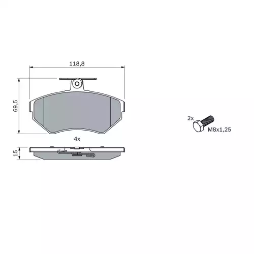 BOSCH Ön Fren Balatası Tk 0986494010