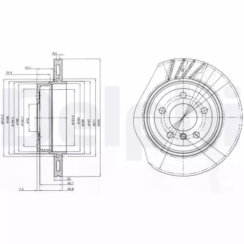 DELPHI Arka Fren Diski Adet BG3943