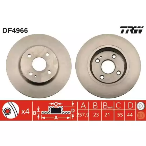 TRW Ön Fren Diski Havalı 258.4mm DF4966