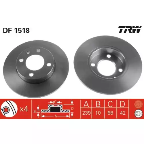 TRW Ön Fren Diski 239.4.mm DF1518