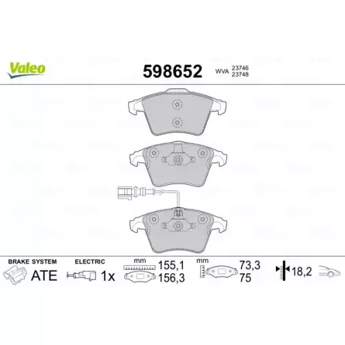 VALEO Ön Fren Balatası Tk 598652