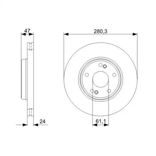 BOSCH Ön Fren Diski Havalı 280Mm 0986479743