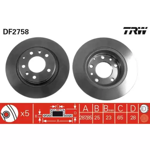 TRW Ön Fren Diski Havalı 288.5.mm DF2758