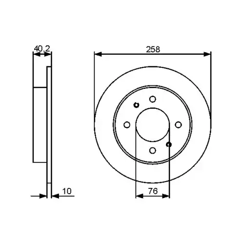 BOSCH Arka Fren Diski Düz 258.4mm Adet 0986479484