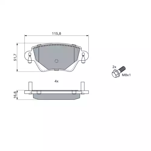 BOSCH Arka Fren Balatası Tk 0986424671