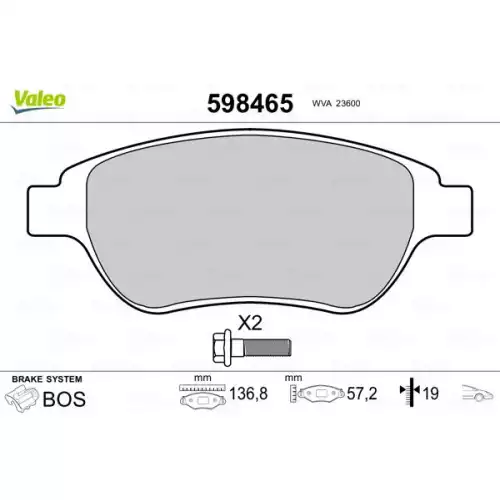 VALEO Ön Fren Balatası Tk 598465