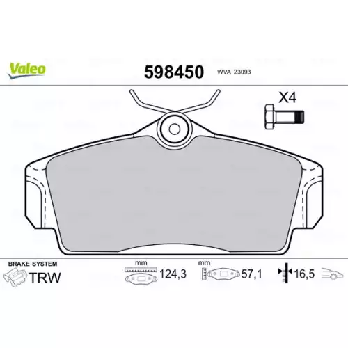 VALEO Ön Fren Balatası Tk 598450