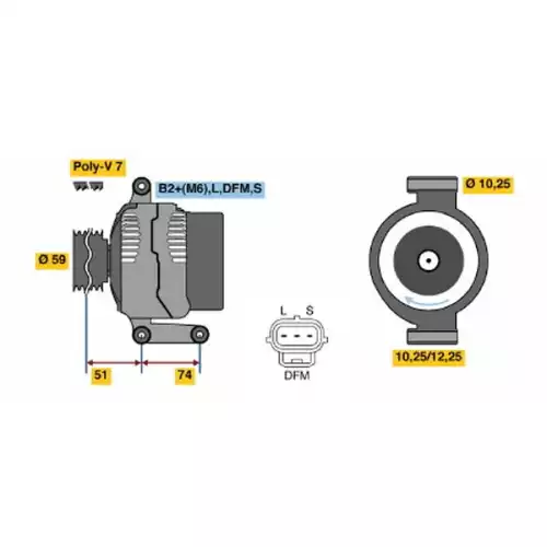 BOSCH Alternatör 110A=14V 0124325100