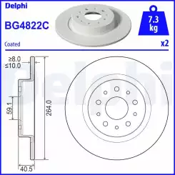 DELPHI Arka Fren Diski Takım Boyalı 264mm BG4822C