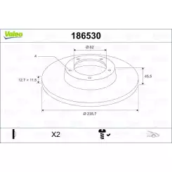 VALEO Ön Fren Diski Düz 236mm 186530