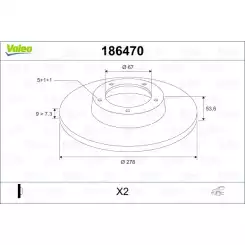 VALEO Arka Fren Diski Takım 186470