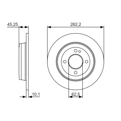 BOSCH Arka Fren Diski Düz (2624) 0986479A44