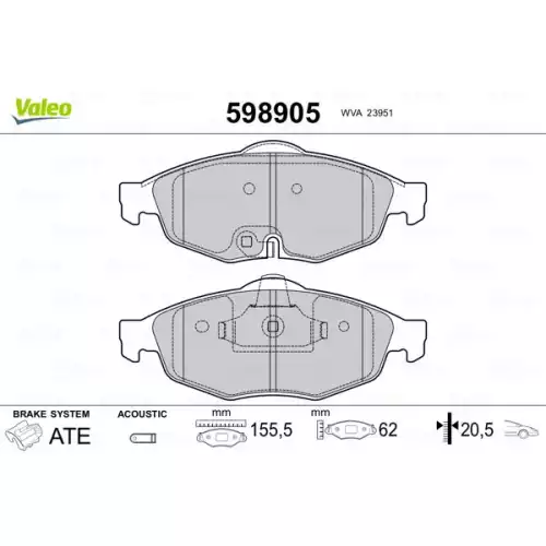 VALEO Ön Fren Balatası 598905