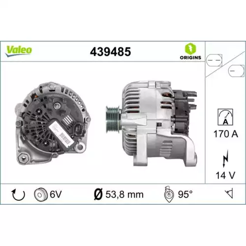 VALEO Alternatör 12 V 170A 439485