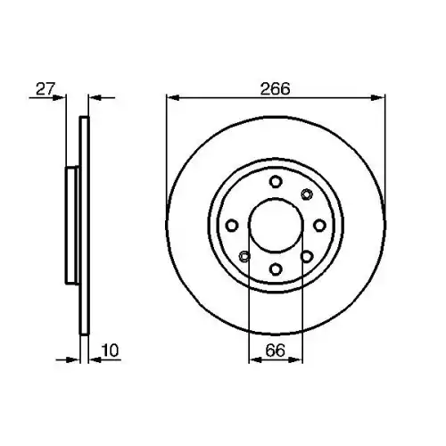 BOSCH Ön Fren Diski Düz Takım 266mm 0986478090