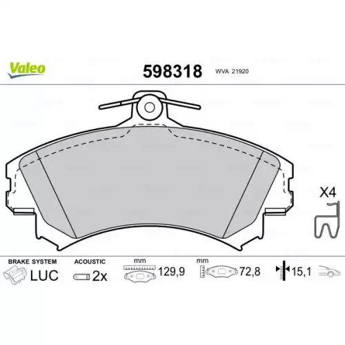 VALEO Ön Fren Balatası Tk 598318