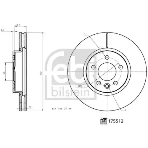 FEBI BILSTEIN Fren Diski Ön Havalı Adet FEBİ 175512