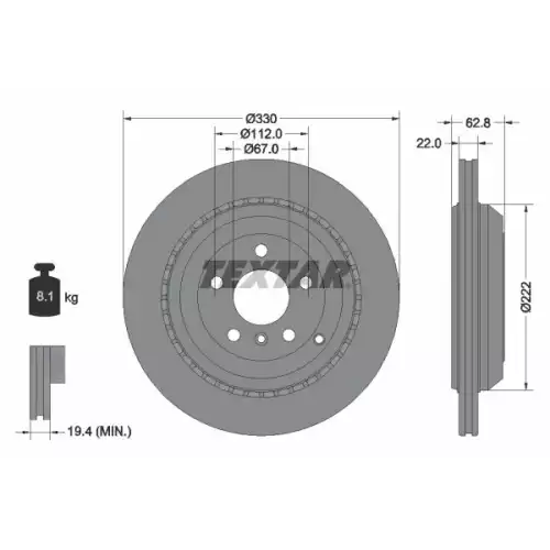 TEXTAR Arka Fren Diski 92150903