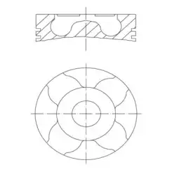 MAHLE Piston+Segman Std 75.00Mm 040 06 00