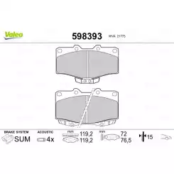 VALEO Ön Fren Balatası Tk 598393