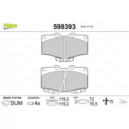 VALEO Ön Fren Balatası Tk 598393