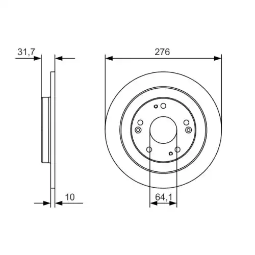 BOSCH Arka Fren Diski Düz Takım 0986479A92