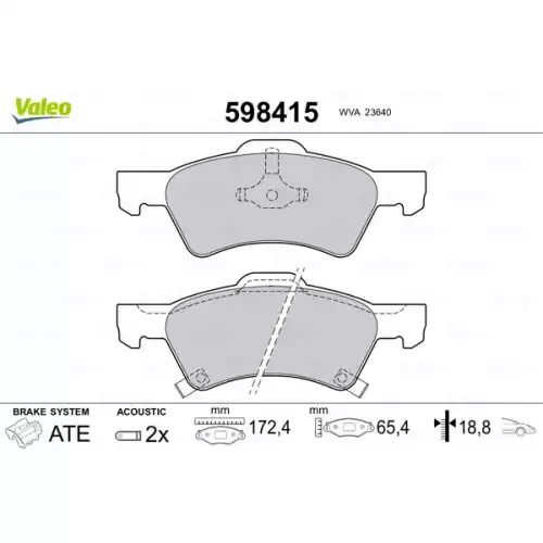 VALEO Ön Fren Balatası 598415