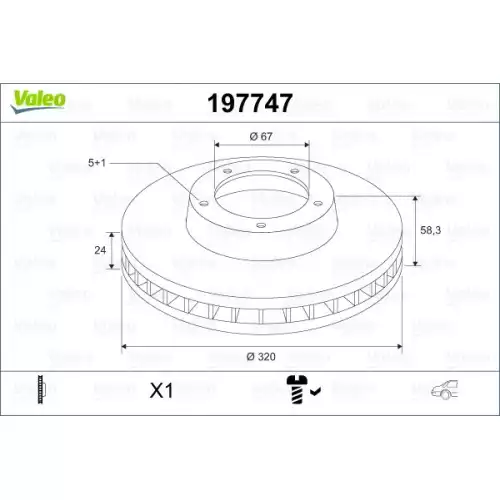 VALEO Arka Fren Diski Takım 197747