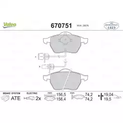 VALEO Ön Fren Balatası Tk Fişli 670751