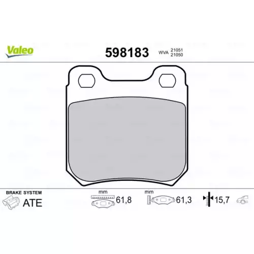 VALEO Arka Fren Balatası Tk 598183