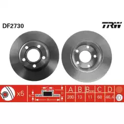 TRW Arka Fren Diski Düz DF2730