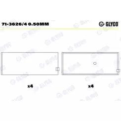 GLYCO Kol Yatak 0.50 71-3626/4 0.50MM