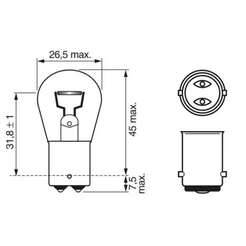 BOSCH Ampül 24V P21W Ba15D TruckLight 1987302532