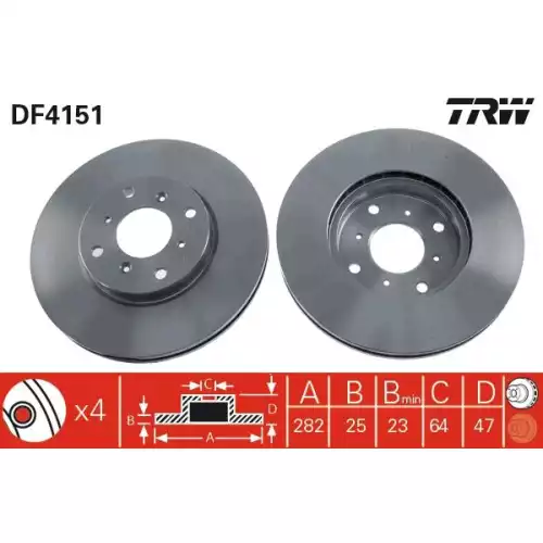 TRW Ön Fren Diski Havalı 282.4mm DF4151