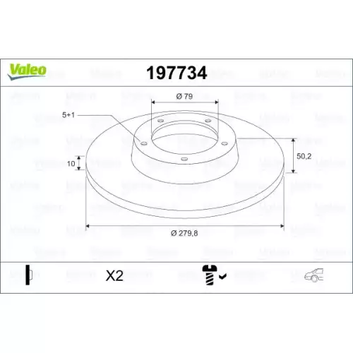 VALEO Arka Fren Diski Takım 197734