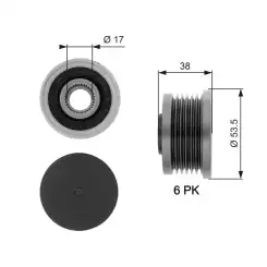 GATES Alternatör Rulmanlı Kasnak OAP7081