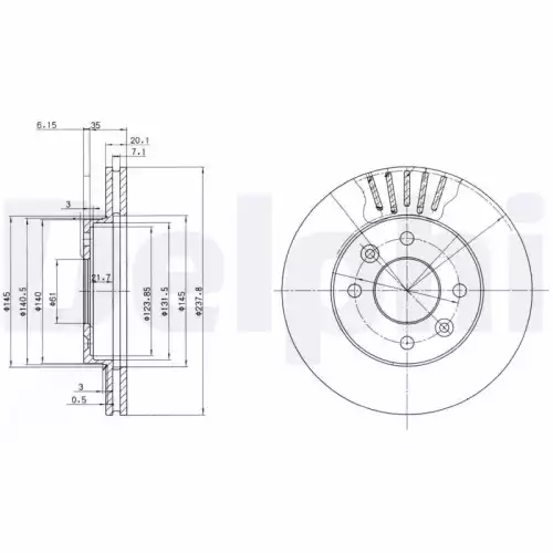 DELPHI Ön Fren Diski Karbon Kaplamalı BG2282C