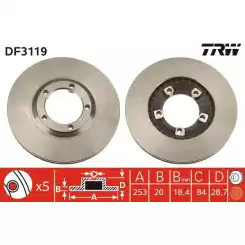 TRW Ön Fren Diski Havalı 253.5mm DF3119