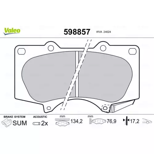 VALEO Ön Fren Balatası Tk 598857