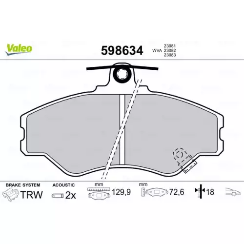 VALEO Ön Fren Balatası Tk 598634