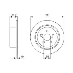 BOSCH Arka Fren Diski Düz 271 5Mm 0986479613